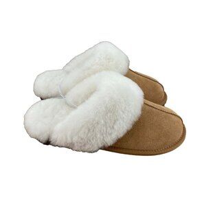 NukNuuk Women's Leather Slippers | Golden Brown | Leather | Various Sizes